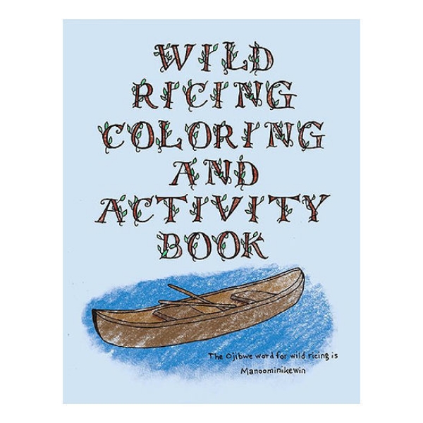 Wild Ricing Coloring Book cover featuring illustration of rowing boat