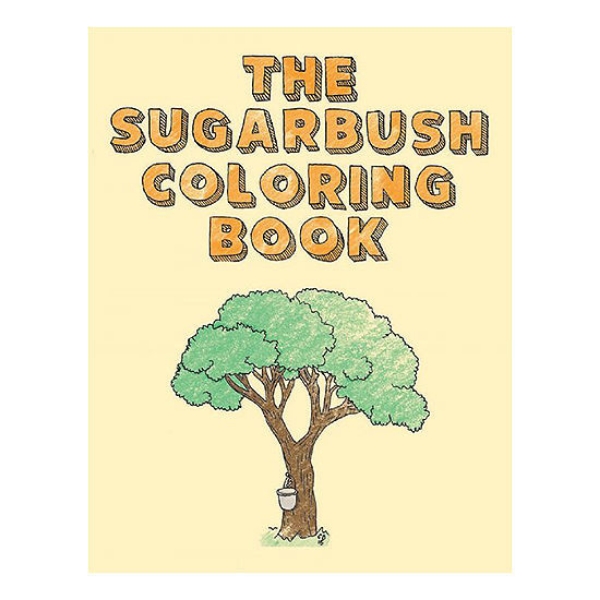 The Sugarbush Coloring Book cover featuring illustrated tree in front of light yellow background