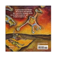 Forever Sky back cover with two young boys looking up at the stars in illustration