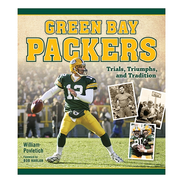 Green Bay Packers book cover featuring image of Green Bay Packer player