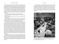 Page spread from "Wisconsin for Kennedy" with paragraphs of text on the left and a black and white photo on the right showing Senator Kennedy at a dinner party at a long table.