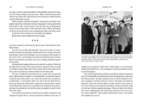 Page spread from "Wisconsin for Kennedy" with paragraphs of text on the left and a black and white photo on the right John F. Kennedy standing with democratic leaders.