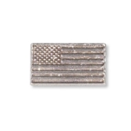 The front of the silver pewter American flag pin