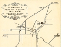 A historic ad featuring the slogan "All Roads Lead to Pendarvis House"