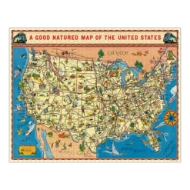 The poster of the Map of the United States Vintage Puzzle 1000 Pieces 