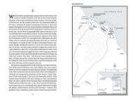 Page spread from "Red Arrow Across the Pacific" with black and white map of  Buna Village area on right and paragraphs of text on left.