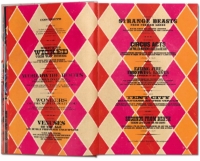 Table of Contents of "The Circus" book with black typography over magenta and orange diamond pattern.