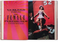 Open pages sample from "The Circus" with section title "Venuses of the Age" on left and color photo of female performer on right.