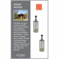 The Frank Lloyd Wright Robie House Earrings in its packaging