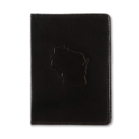 Black leather passport cover.